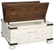 American Wholesale Furniture Westfield Aged Natural Pine Cocktail Table with Whitewash Base-1