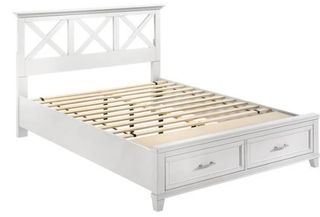 Bernards Nova II White Queen Panel Storage Bed