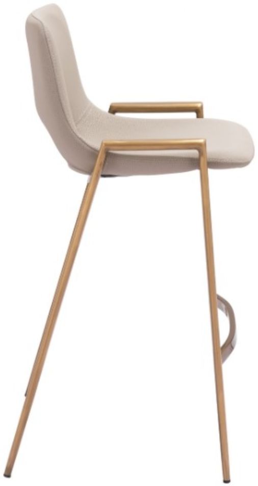 Zuo® Modern Desi Beige/Gold Counter Stool-1