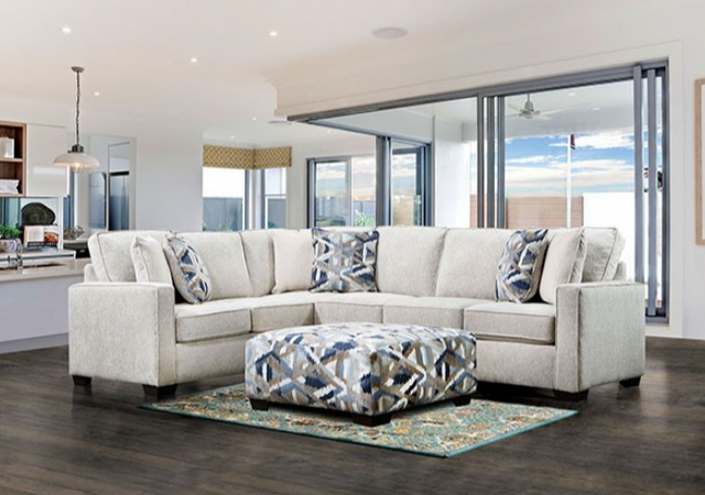 Furniture of America® Heathfield Ivory Sectional Sofa-1