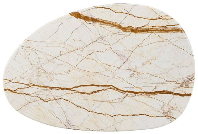 ACME Furniture Haidar Natural Marble Top Coffee Table with Brown Legs-4