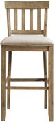 Elements International Stone Hazelnut/Tan Slat Back Bar Stool-1
