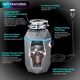 FORNO ACQUA® BrightDIAMOND 0.75 HP Continuous Feed Black Onyx Garbage Disposal with Surround LED and Integrated Air Switch-4