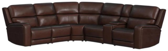 Flexsteel® Oasis Truffle Leather Power Sectional with Custom Layout Options-0