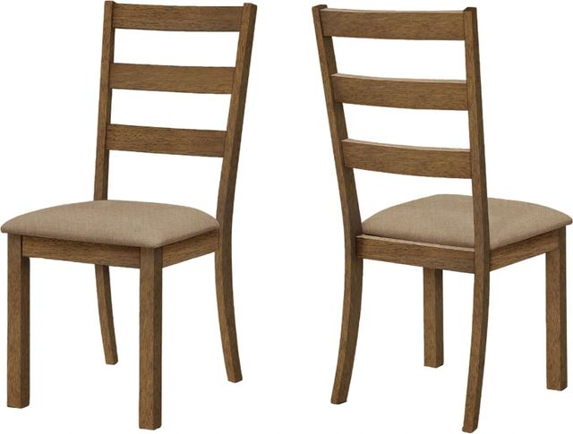 Monarch Specialties Inc. 2-Piece Beige/Walnut Side Chair Set-1