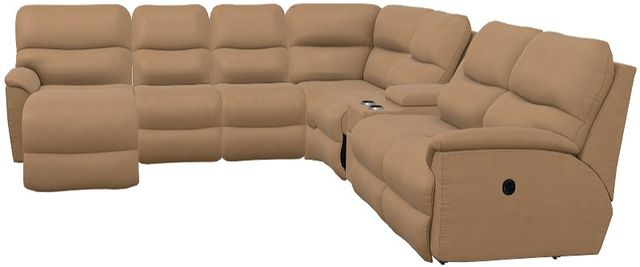 La-Z-Boy® Trouper 7-Piece Fawn Reclining Sectional-1