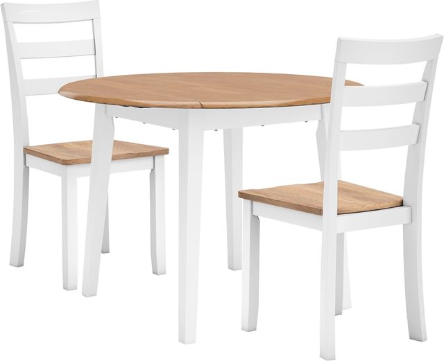 Signature Design by Ashley® Gesthaven 3-Piece Natural/White Dining Table Set-0