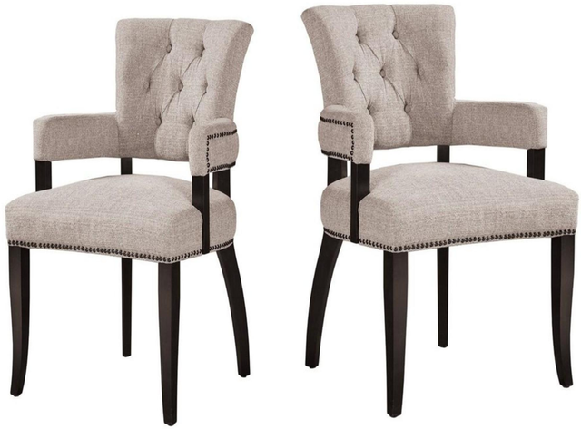 Olliix by INK+IVY Cream Set of 2 Brooklyn Dining Arm Chairs-3