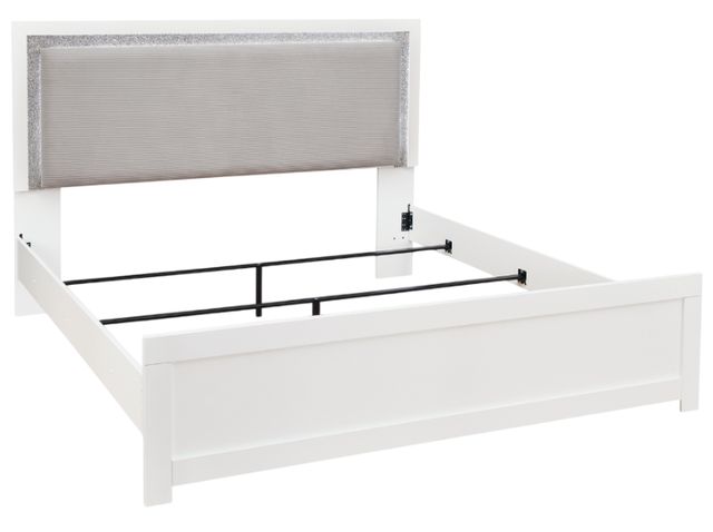 Signature Design by Ashley® Raechalla Gray/White King Upholstered Panel Bed-2
