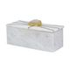 A & B Home White 3" Marble Box-0