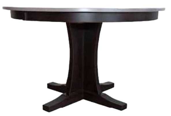 Members Amish Customizable Heritage Woodcrafters Silverton 48" x 48" Single Pedestal Dining Table with 2-Leaves-0