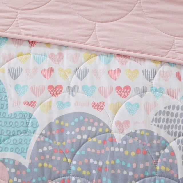 Olliix by Urban Habitat Kids Cloud Pink Twin Cotton Reversible Coverlet Set-2