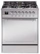 Ilve® Nostalgie II Noblesse 30'' Stainless Steel Pro Style Dual Fuel Range with Chrome Trim-0