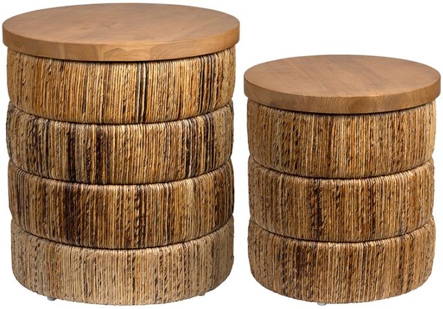 Crestview Collection Choco 2-Piece Brown Storage Nesting Table Set-4