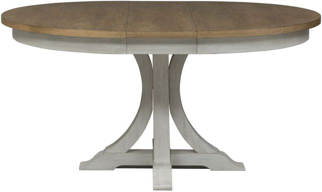 Liberty Furniture Farmhouse Reimagined 5-Piece Antique White/Chestnut Pedestal Dining Set-2