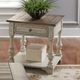Liberty Furniture Morgan Creek Wirebrushed Tobacco End Table with Antique White Base-1