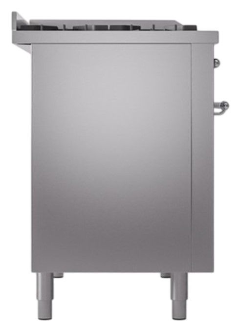 Ilve® Nostalgie II Noblesse 48'' Stainless Steel Pro Style Dual Fuel Range with Chrome Trim-2