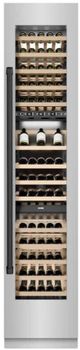 ZLINE Autograph Edition 18 in. 9 Cu. Ft. Triple Zone 68 Bottle Right Hinge Column Wine Cooler in Stainless Steel with Matte Black Accents-2