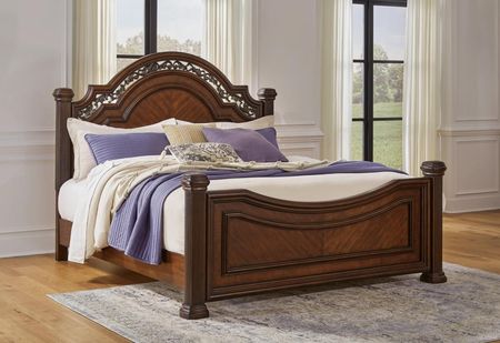 Signature Design by Ashley® Lavinton Brown King Poster Bed
