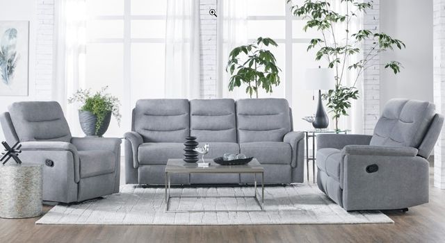 Hughes Furniture® 15176 Society Sky Manual Reclining Loveseat-1