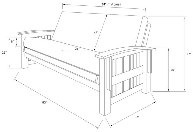 Kodiak Furniture Washington Rustic Walnut Full Futon Frame with Storage-1