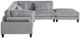 Homelegance® Robstown 5-Piece Gray Modular Sectional with Ottoman-3