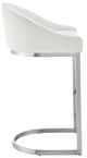 Armen Living Katherine Brushed Stainless Steel/White Counter Stool-2