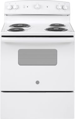 GE® 30" White Freestanding Electric Range