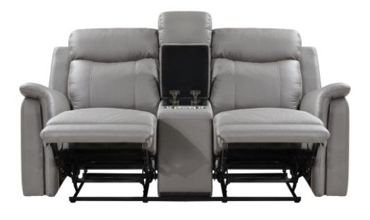 Mazin Furniture Cyrus Light Gray Manual Reclining Loveseat-2
