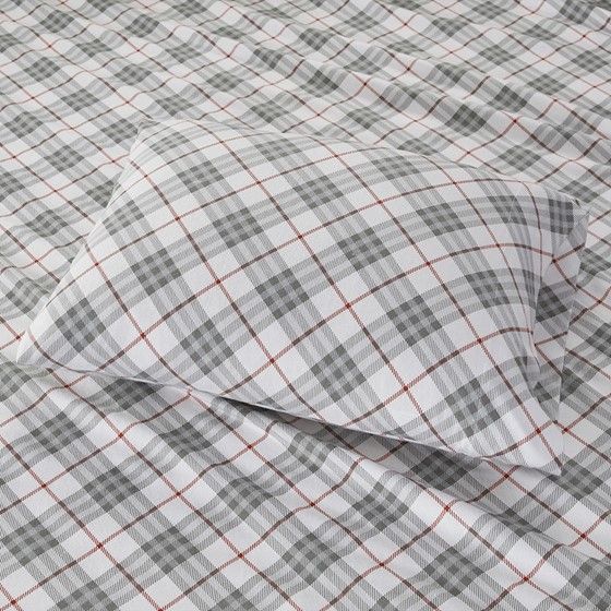Olliix by True North by Sleep Philosophy Cozy Flannel Red Plaid Twin Cotton Printed Sheet Set-1