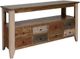International Furniture Direct Antique Brown Sofa Table and Beige Base-0
