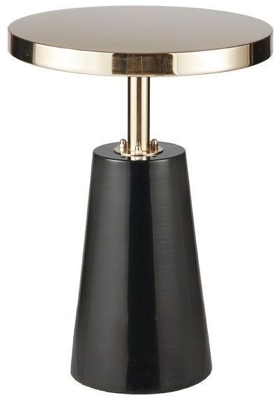 Olliix by Madison Park Gold Sophia Round Pedestal Accent Side Table with Black Metal Base-0
