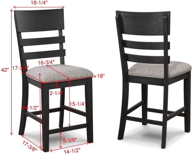 Crown Mark Guthrie Black/Gray Counter Chair-2