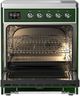 Ilve® Majestic III 30" Emerald Green Pro Style Induction Range with Triple Glass Door and Chrome Trim-1
