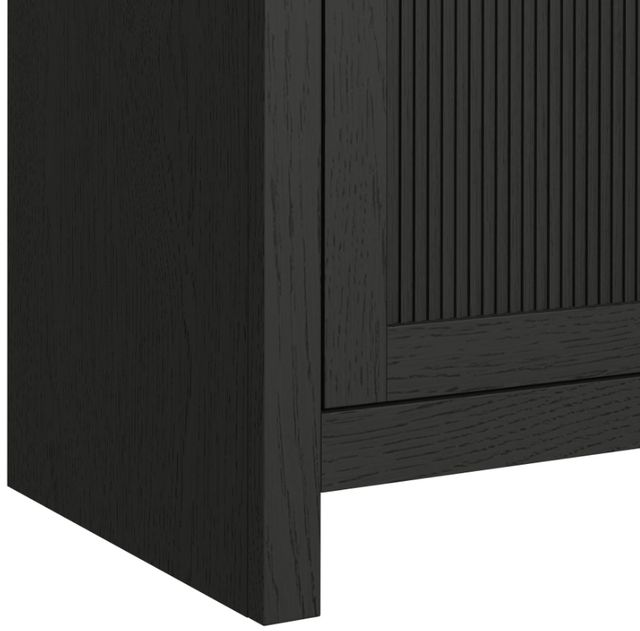 Elements International Ridgemont Black with Grain 82" TV Console with Fireplace Insert-4