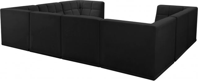 Meridian Furniture Relax 8-Piece Black Velvet Modular Sectional Set-1