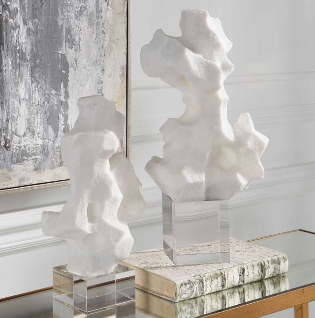 Uttermost® Remnant 2-Piece White Sculpture Set-1