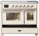 Ilve® Majestic III 40" Antique White Pro Style Induction Range with Triple Glass Door and Copper Trim-2