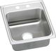 Elkay Lustertone® Classic Lustrous Satin 15" x 22" x 5" 2-Hole Single Bowl Drop-In ADA Sink-0