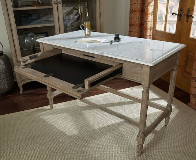 aspenhome® Provence Patine Writing Desk with Marble Top-2