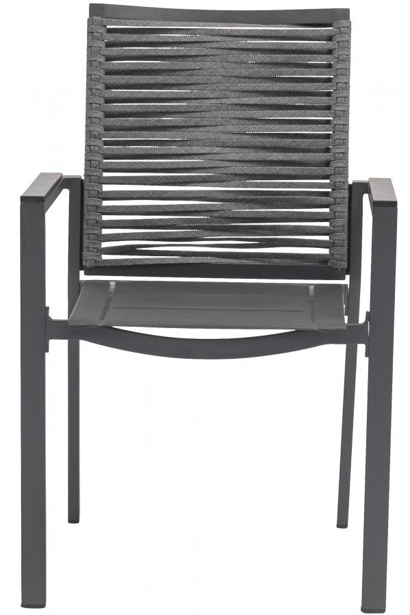 Meridian Furniture Maldives 2-Piece Grey Aluminum 35" Outdoor Patio Dining Arm Chair Set-1