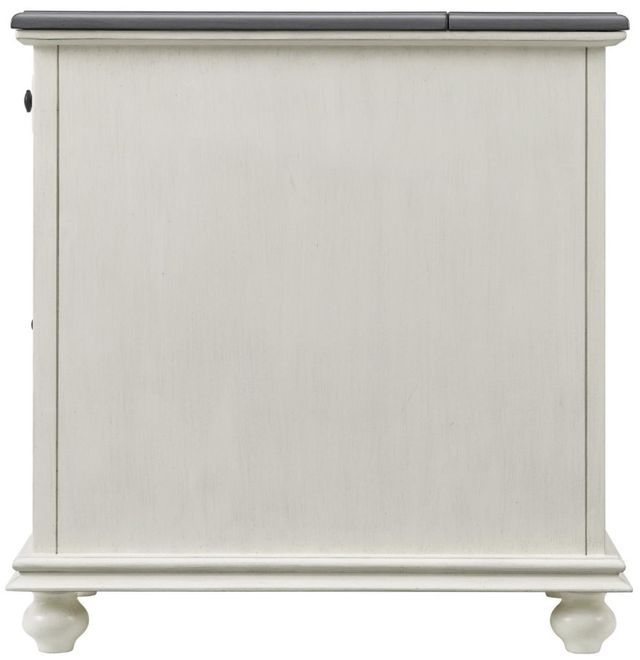 Martin Svensson Elegant Gray Chairside Table with White Base-3