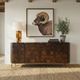 Uttermost® Melbourne Brass 4-Door Mappa Burl Cabinet-1