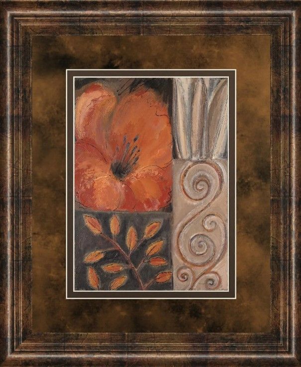 Classy Art Orange Burst I By Rosie Abraham Framed Print Wall Art-1