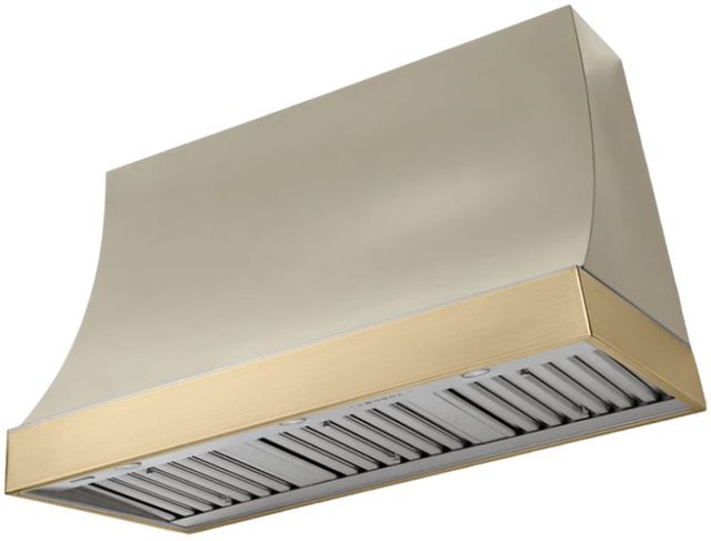 AGA Marquee 48" Fawn Wall Mounted Range Hood  with Brushed Brass Trim-0