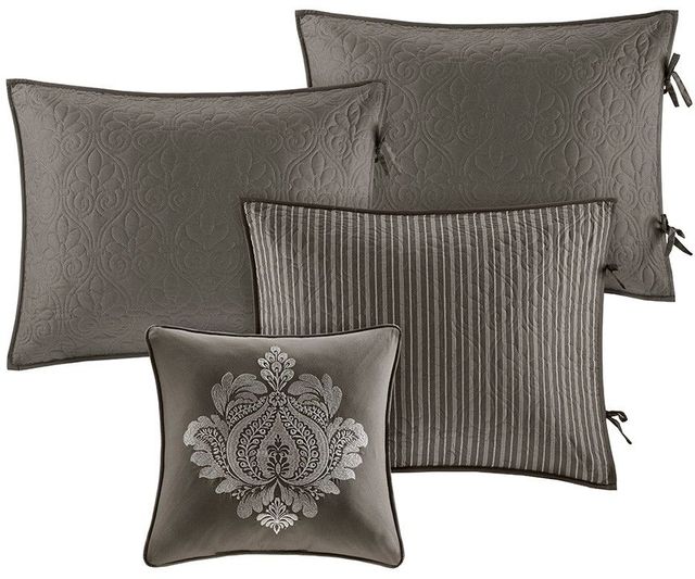 Olliix by Madison Park 6 Piece Dark Grey Quebec Reversible Daybed Cover Set-4
