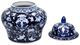 A & B Home Aline Blue/White Ginger Jar-2