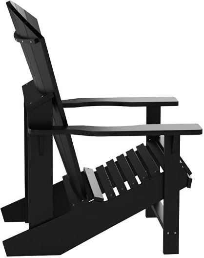 C.R. Plastic Generation Line Black Classic Adirondack Outdoor Chair-1