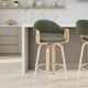 Armen Living Daxton 4-Piece Oak/Vintage Green Counter Stool Set-1