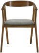 Armen Living Santana Charcoal/Walnut Upholstered Dining Arm Chair-1